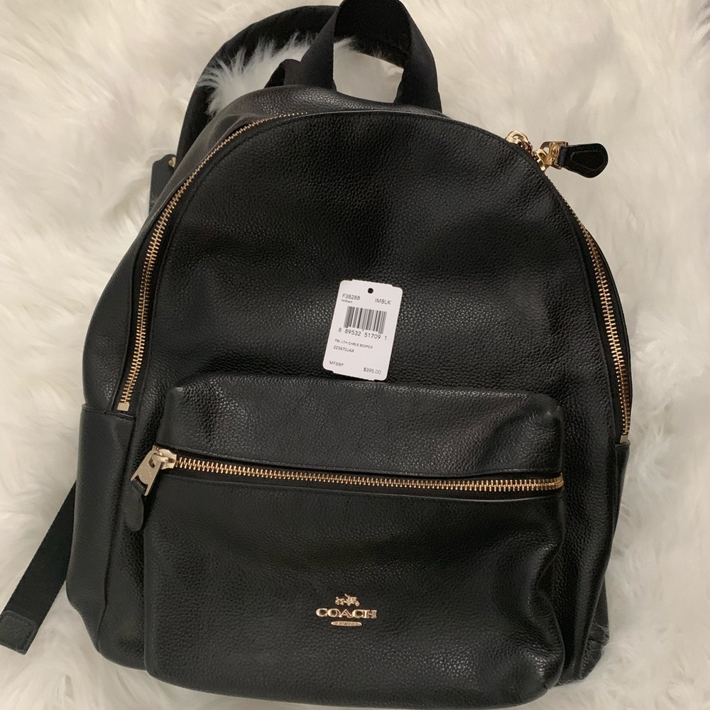 Gorgeous Coach black pebbled leather backpack 🎒
